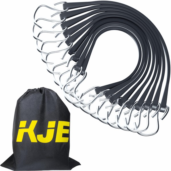 KJE 20Pack 15" Rubber Bungee Cords with S Hooks -