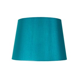 Traditionally Designed Small 8" Lamp Shade in Teal Faux Silk Fabric | 40w Max | 20cm Bottom Diameter by Happy Homewares