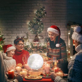 VGAzer Levitating Moon Lamp,Floating and Spinning in Air Freely with 3D Printing LED Moon Lamp Has 20 Modes for Unique Gifts,Room Decor,Night Light,Office Desk Toys (Wooden Base 16 Colors)