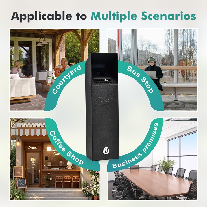 MHHQ Wall Mounted Trash Can Outdoor Commercial Receptacles Container Disposal