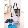 Ikaka MB-3528BK Mesh Tote Bag, Size M, Black, (W x