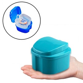 Denture cleaning cup, cleaning container, storage case, denture case, denture case, dental denture cleaning cup Denture Cleaning Cup (Blue) 5ea