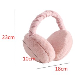 Sonwaha 2 x Foldable Ear Warmers for Women and Children, Ear Muffs Winter Pink Orange Ear Muffs Adult Winter Ear Warmers Knitting Wool Plush Cute Earmuffs for Unisex Warm Ear Protection, pink