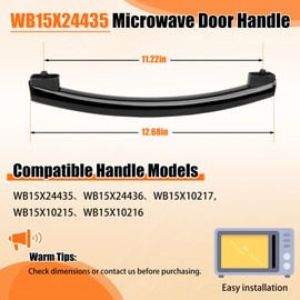 WB15X24435 Microwave Door Handle (Black),for Ge Microwave Handle Replacement for AP5957851, PS10065137, EAP10065137-2 Pack
