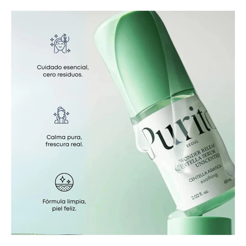 Purito Seoul Wonder Releaf Centella Serum Unscented Mixta Día/noche