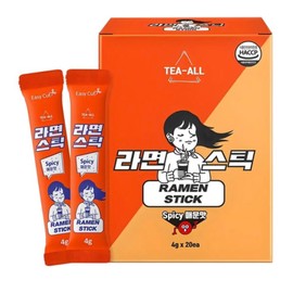 Korean Ramen Soup Powder Sticks, Spicy Flavor, 1 Box, 20 Sticks per Box, 4g Each, Instant Ramen Broth Packets for Easy Cooking, Camping & Travel – Just Add Hot Water for Ramen Taste