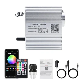 AKEPO 10W Twinkle Fiber Optic Light Engine Light Source, APP Control + Music Activated + 28-Key Remote Control for Car Stars Headliner and Home Star Ceiling Kit