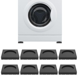 SEISSO Anti Vibration Pads for Washing Machine, Anti Skid and Anti Shake Washer Anti Vibration Pads, 8 PCS Noise Dampening Washing Machine Vibration Pads - Natural Rubber Feet Pads