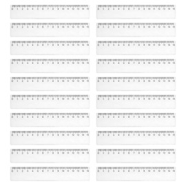 Ruler 15 cm, Pack of 20 Transparent Rulers for Primary School, Office and Home, Ruler Set for Precise Measurement, Drawing and Crafts, 15 cm Flexible Plastic Rulers