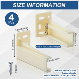Chunful 2 Pair Rear Drawer Track Socket Back Plates Mounting Brackets Durable Plastic Drawer Track Back Plate Left and Right Close Locker Slides Socket for Repairing Replacing