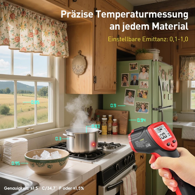 Eventek Infrared Thermometer, -50°C ~ 600°C Temperature Meter with 304