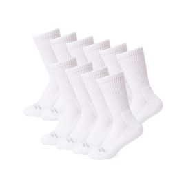 32 DEGREEES Women's 5 Pack Comfort Crew Socks | Anti-Odor | Arch Support | Active | Casual | Work, White, Medium