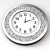 DMDFIRST Crystal Crushed Diamond Mirrored Round Wall Clock 16x16x2 inches