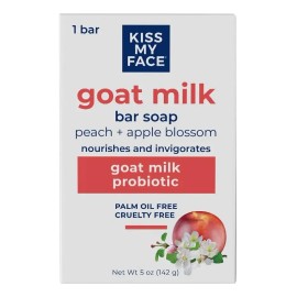 Kiss My Face Goat Milk Bar Soap 142g Peach+apple Blossom Sfn