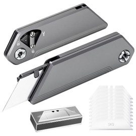 EDC Utility Knife, Mini Pocket Knife for Men Lightweight, Keychain Box Cutter Fidget Knives, Quick Change Retractable,With 10Pcs Blades Replacement