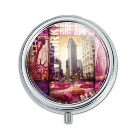 New York City Big Apple Art Collage Pill Case Trinket Gift Box
