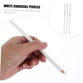 Hohopeti 3pcs Professional White Charcoal Pencils for Sketching Artwork and Drawing