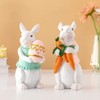 Aurasky Easter Bunny Figures, 15 cm Rabbit Figures, Resin Easter