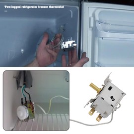 YINETTECH 1x Fridge Freezer Thermostat Cold Temperature Controller 220V-250V 2-Pin Connections Freezer Fridge Thermostat for Model WPF22 WPF22-L
