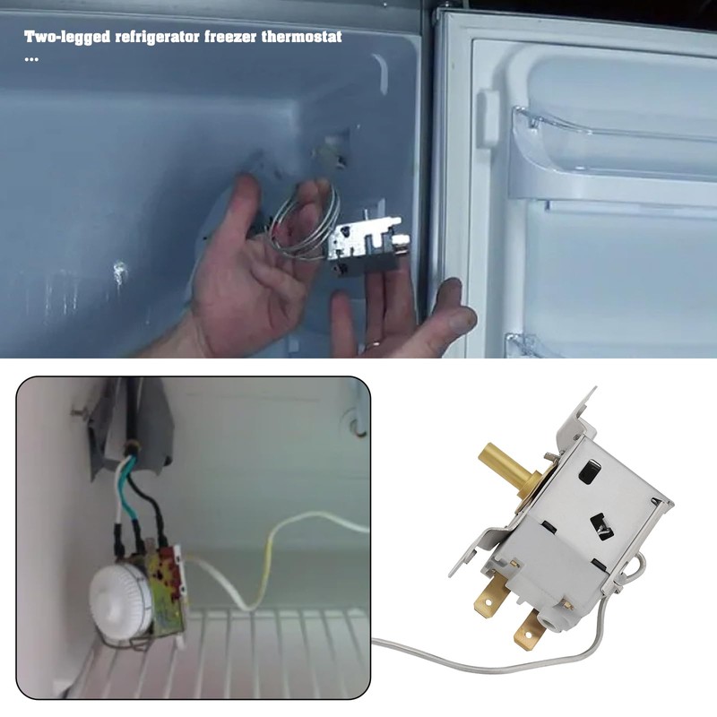 YINETTECH 1x Fridge Freezer Thermostat Cold Temperature Controller 220V-250V 2-Pin