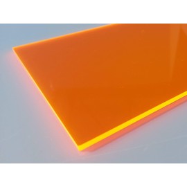 Alt-intech® Acrylic Glass Panel 500 x 500 x 3 mm Fluorescent Orange Cut
