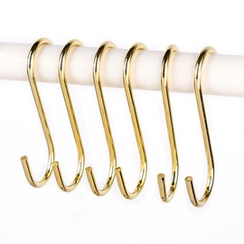 10 Pack Gold S Hooks for Hanging, Stainless Steel S Shaped Hooks, Utility S Hooks for Bathroom, Kitchen, Garden, Cloakroom