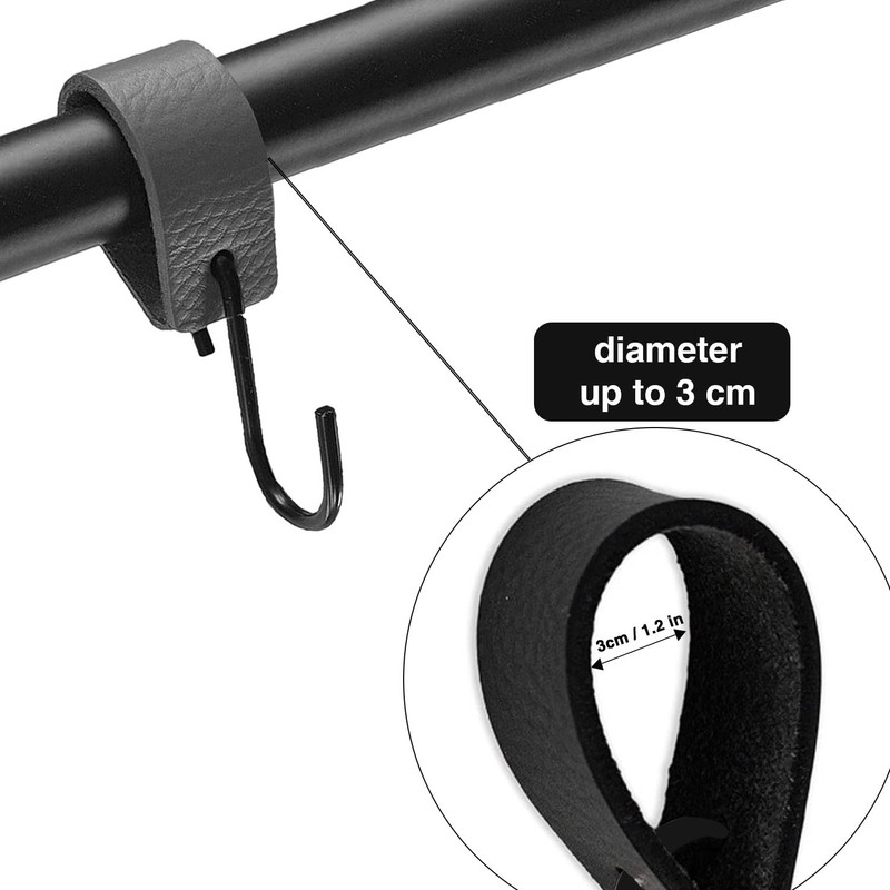 Chenyell Leather S Hooks, Camping Hooks, Multifunctional Hooks, Metal S-shaped
