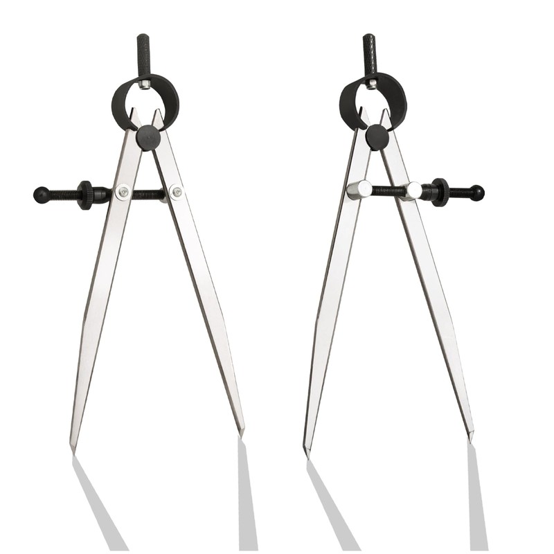DemJamr 6 Inch Adjustable Lockable Steel Divider Wing Leather Compass