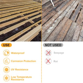 CircleRoad Joist Tape for Decking 2'' X 50', 6 Rolls Weatherproof Butyl Tape for Wood Decks Beams Roof, Flashing Tape Anti-Corrosion Weather Resistant Black Deck Joist Tape Outdoor Patio Repair