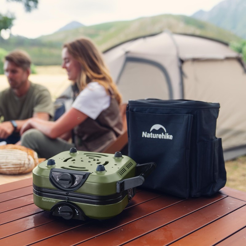 Naturehike 2 Burner Folding Camping Stove, Portable Camp Propane Gas