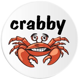 Crabby - 3 Pack Circle Stickers 3 Inch - Crab Humor