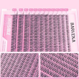 de Racimos de Pestañas Naturales Banda Invisible Racimos de Pestañas 8-18 MIX 144 pcs Kit de Extensión de Pestañas Kit de Extensión de Pestañas Indivi