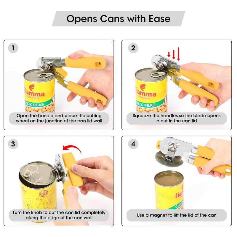 Can Opener Manual, Can Opener with Magnet, Hand Can Opener