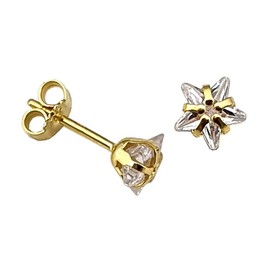 Stud Earrings Cubic Zirconia Gold 333 Star Earrings 8ct Stud Earrings, Yellow Gold, Cubic Zirconia
