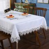 Inmerget Elegant White Lace Small Coffee Table Tablecloth for Wedding