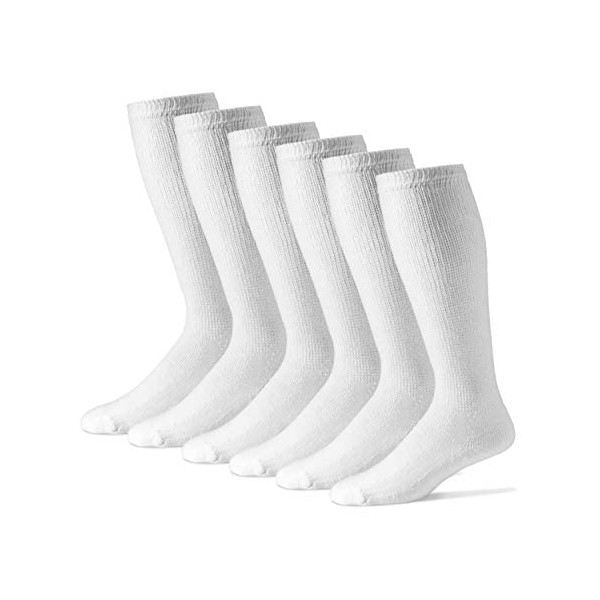 Physicians' Choice Diabetic Socks Diabetic Socks for Women - Over the Calf Socks 12-Pack in White - Size 9-11