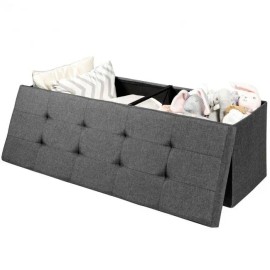Large Fabric Folding Storage Chest Practical and Space-Saving Bin for Organizing Your Home or Officecolor: navy Color