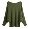 GABERLY Boat Neck Batwing Sleeves Dolman Knitted Sweaters and Pullovers