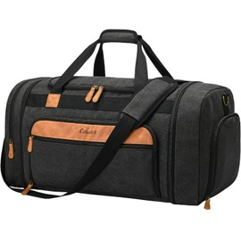 Celvetch Weekender Bag for Women,Expandable Travel Duffel Bag Carry On Overnight Bag with Shoe Compartment 65L Large Travel Weekend Tote Bag - Dark Grey