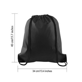 KUUQA 2 Pcs Drawstring Backpack Bags Bulk Sports Cinch Sack String Backpack Storage Bags for Gym Traveling（Black, Blue）