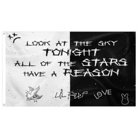OEIDABXU Lil Peep Flag 3x5FT For Guys Boys Man Cave Frat Cool Rapper Wall Flag Bedroom Living Room College Dorm Room Decor Look at The Sky Tonight All of The Stars Have A Reason (3x5FT)