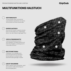 GripGrab Bicycle Multifunctional Scarf, Tube Scarf, Thin, Lightweight, Colourful Neckerchief, Neck Warmer, Cycling, Hiking, Running