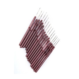 Sunicon 16Pcs Crochet Hooks, 0.5-2.2mm Stainless Steel Knitting Needle Ultra fine Lace Crochet Hook Set with Plastic Handle for Crocheting Knitting Lacework DIY Sewing