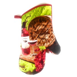 Kitchen Set -Oven Mitts and Pot Holders Sets with Kitchen Towels,- Heat Resistant Oven Gloves,Soft - -,Multi-Function Potholders Perfect for Cooking , Baking (4pcs) Wine Themed Winery