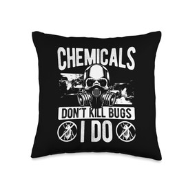 Exterminator Costume Pest Control Vest Ant Traps Pest Control Technician Chemicals Dont Kill Bugs I do Throw Pillow, 16x16, Multicolor