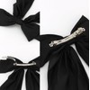 1Pc Black Silky Satin Hair Bows,Big Hair Bows Clips for