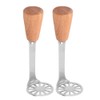 Luxshiny 2pcs Mini Avocado Masher, Small Potato Masher with Wood
