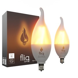 Fliq | LED Flame Light Bulb | 2 Pack | 2W | 4 Modes | Flickering Flame Bulb | 2023 Release | (Mini Frosted E12)