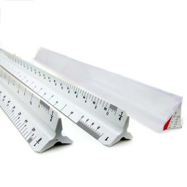 Liquidraw Imperial Triangular Scale Ruler 12", Architectural