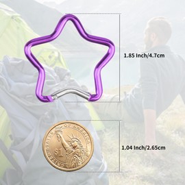 SWATOM Aluminum Star Shape Carabiner Clip Spring Snap Hook Keyring Carabiners Keychains Outdoor Accessories (2 Inch)